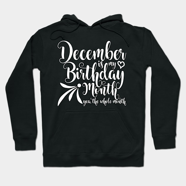 December Birthday Design (White) Hoodie by Kuys Ed